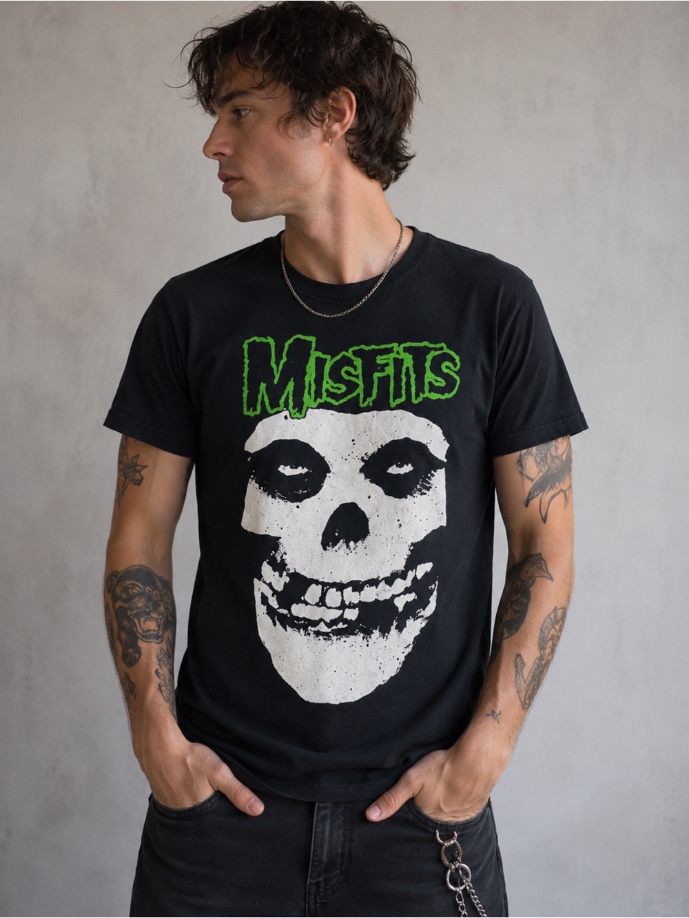 Misfits Men’s M Black Tee Short Sleeve Band Shirt American Punk Rock Horror